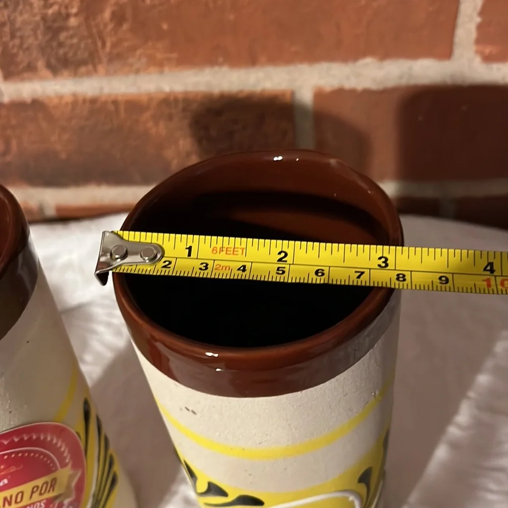 2 Mexican Hand Crafted Ceramic Glasses